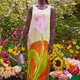 SILK SEEDLING DRESS - MACRO TULIP