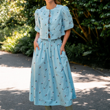 SUKI BLOUSE - BLUE ROSES