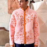 EMBROIDERED FLEECE JACKET - BLUSH GARDEN