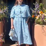 SUKI BLOUSE - BLUE ROSES