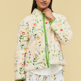 EMBROIDERED FLEECE JACKET - GARDEN