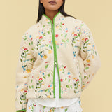 EMBROIDERED FLEECE JACKET - GARDEN