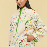EMBROIDERED FLEECE JACKET - GARDEN