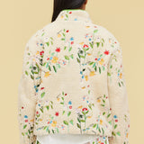 EMBROIDERED FLEECE JACKET - GARDEN