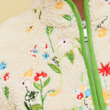EMBROIDERED FLEECE JACKET - GARDEN