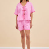 DAISY TIE TOP - PEONY