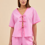 DAISY TIE TOP - PEONY