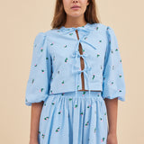 SUKI BLOUSE - BLUE ROSES