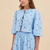 SUKI BLOUSE - BLUE ROSES