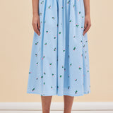 GIA SKIRT - BLUE ROSES