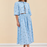 GIA SKIRT - BLUE ROSES