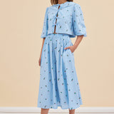 GIA SKIRT - BLUE ROSES