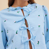 SUKI BLOUSE - BLUE ROSES