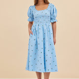 DAPHNE DRESS - BLUE ROSES