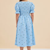 DAPHNE DRESS - BLUE ROSES