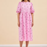 LONG ROSSO DRESS - ROSES