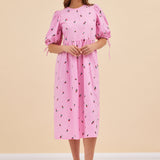 LONG ROSSO DRESS - ROSES