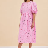 LONG ROSSO DRESS - ROSES