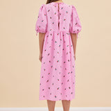 LONG ROSSO DRESS - ROSES