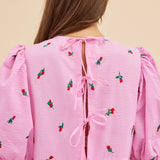 LONG ROSSO DRESS - ROSES
