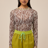 FIELD MESH TOP - ZEBRA