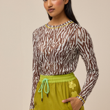 FIELD MESH TOP - ZEBRA