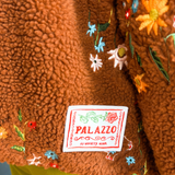 EMBROIDERED FLEECE JACKET - CHOCOLATE GARDEN