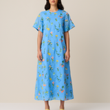 HEIRLOOM DRESS - BLOSSOM EMBROIDERY CERULEAN