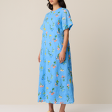 HEIRLOOM DRESS - BLOSSOM EMBROIDERY CERULEAN