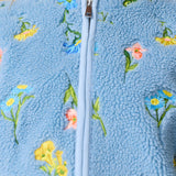 EMBROIDERED FLEECE JACKET - BLOSSOM CERULEAN