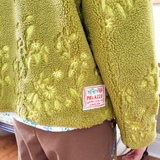 EMBROIDERED FLEECE JACKET - MATCHA GARDEN