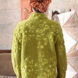 EMBROIDERED FLEECE JACKET - MATCHA GARDEN