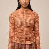 JUNY MESH TOP - HAYBELL GINGHAM