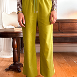 COLUMN PANT - MATCHA FLOWER