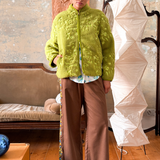 EMBROIDERED FLEECE JACKET - MATCHA GARDEN