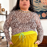 FIELD MESH TOP - ZEBRA