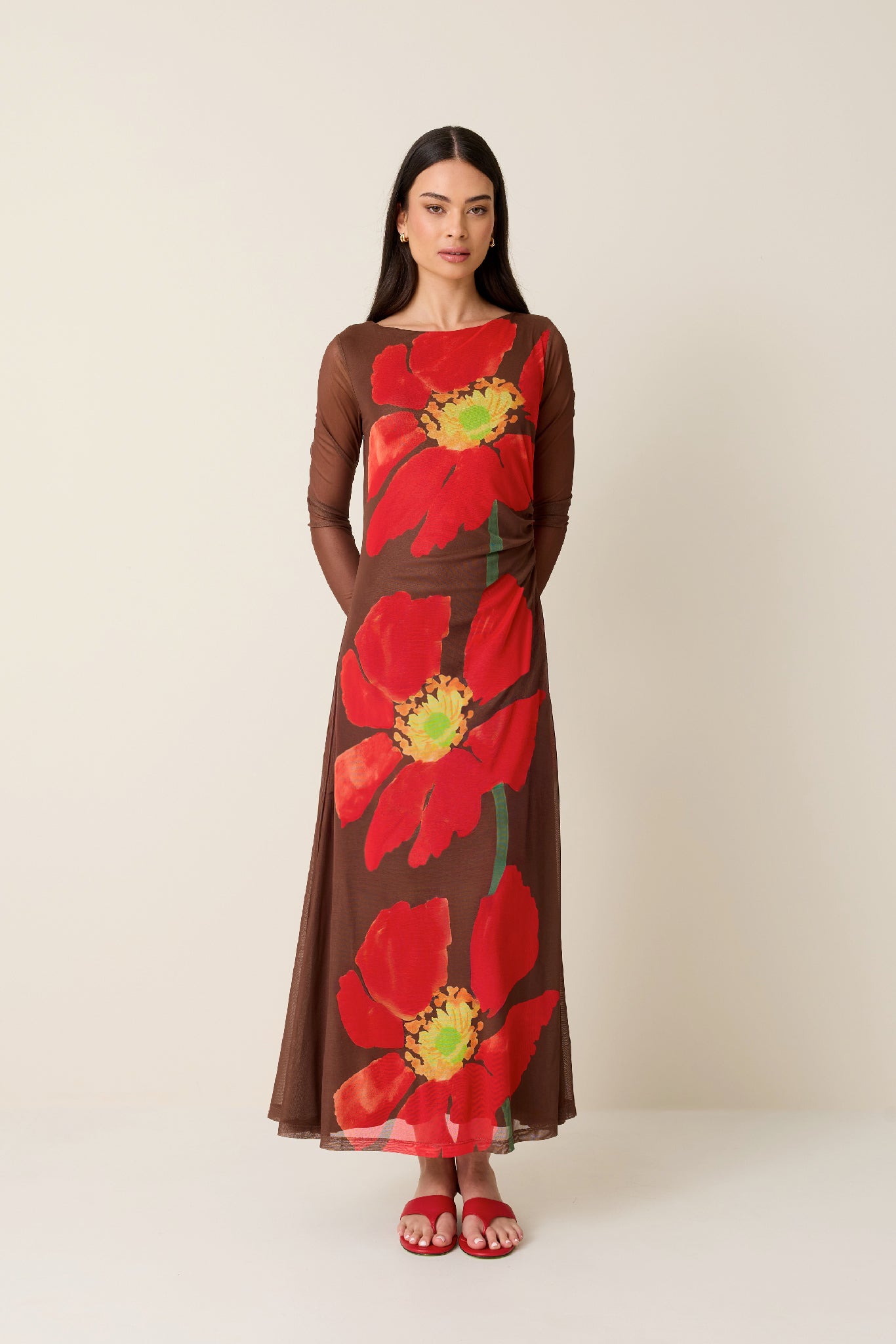 poppy mesh maxi dress Never Fully Dressed - Black Poppy Aria Mesh Dress
