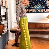 COLUMN PANT - MATCHA FLOWER
