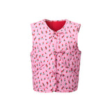 BOW-TIE REVERSIBLE QUILTED VEST - ROSES