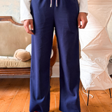 COLUMN PANT - BLUEBERRY FLOWER