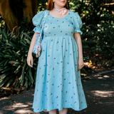 DAPHNE DRESS - BLUE ROSES