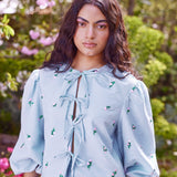 SUKI BLOUSE - BLUE ROSES