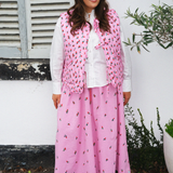 BOW-TIE REVERSIBLE QUILTED VEST - ROSES