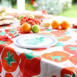 LINEN TABLECLOTH - TOMATO