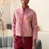 EMBROIDERED FLEECE JACKET - BLOSSOM EMBROIDERY