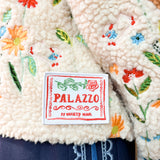 EMBROIDERED FLEECE HALF ZIP SWEATER - GARDEN PATCHWORK (PRE SALE)