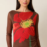 Clover Mesh Dress - Poppy