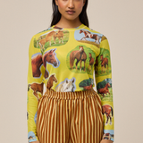 FIELD MESH TOP - HORSE GIRL