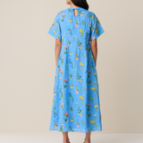 HEIRLOOM DRESS - BLOSSOM EMBROIDERY CERULEAN