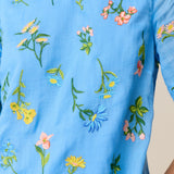 HEIRLOOM DRESS - BLOSSOM EMBROIDERY CERULEAN